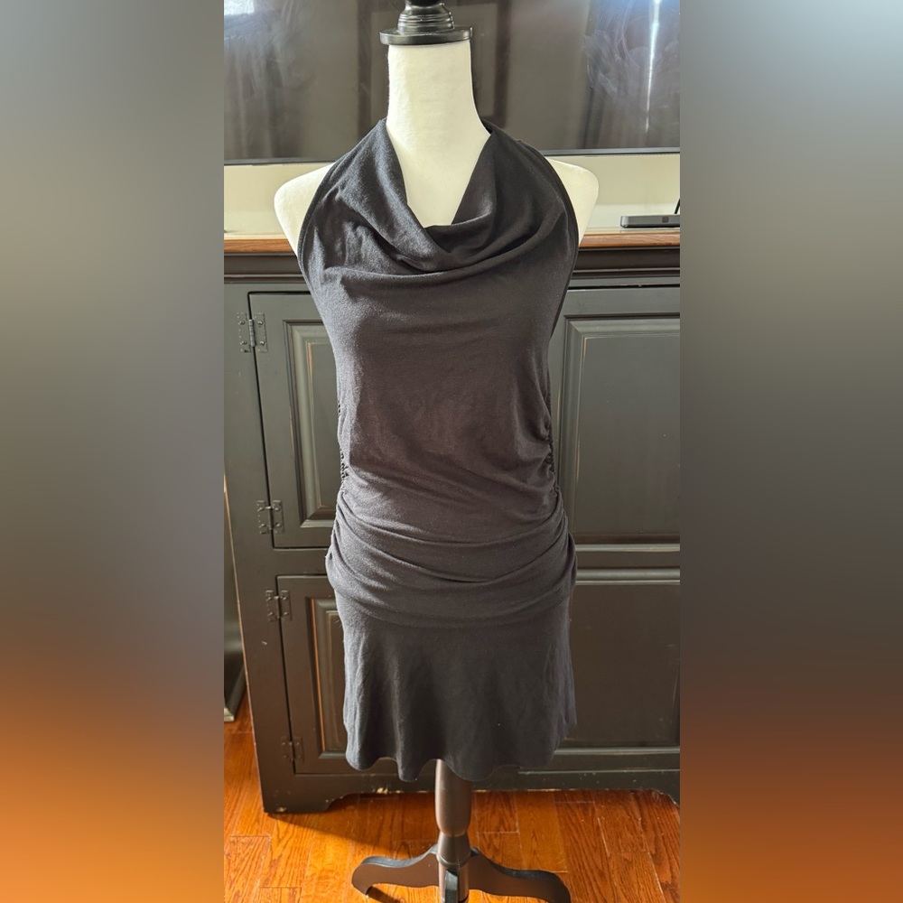 NWOT Good Feels Cowl-Neck Mini Dress Black - Picture 4 of 8